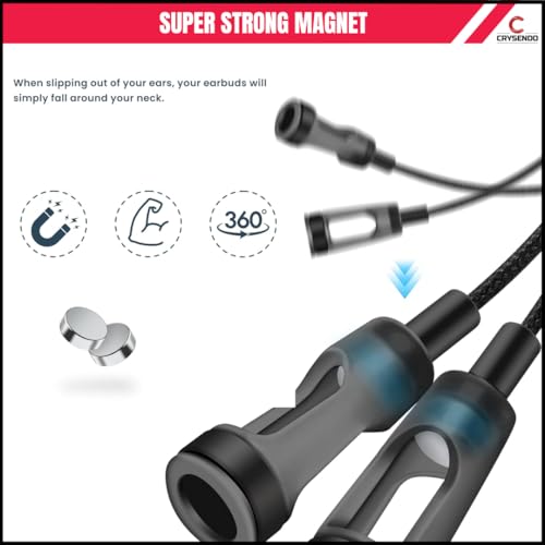 Image of CRYSENDO Braided Anti-Loss Magnetic Neck Strap for Wireless Earbuds | Silicone Connectors secure Magnetic Lock | Lightweight, Tangle-Free, for Sports & Daily Use (Compatible with AirPods 1 /2 /3 /Pro)