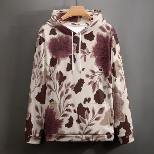 Sweat-shirts nouveauté beige botanique rétro en maille douce haut de gamme - 5