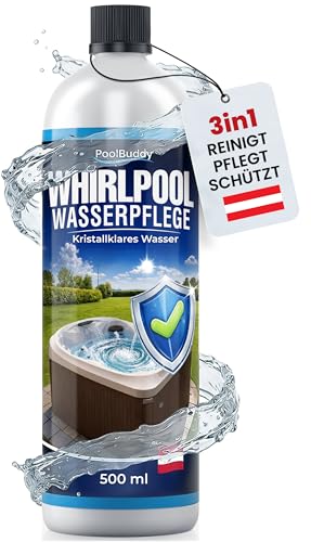 PoolBuddy Whirlpoolreiniger 0 5L ohne aktives Chlor Hochkonzentrierte Wasserpflege zum Reinigen von Whirlpools Hot Tubs & Pools für kristallklares Wasser | Made in Austria