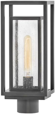Hinkley Republic 17-Inch Post Mount Outdoor Lantern, Composite, Clear Seedy Glass, Anti-Fading, Driveway Walkway or Entry, Post Not Included, Oil Rubbed Bronze Finish