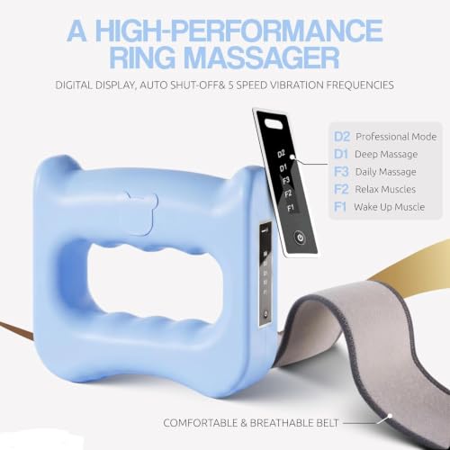 Image of Dealsure Electric Fascia Massage Ring | Rechargeable Deep Tissue Massager with 5 Speed Settings & 3 Modes | Belly Fat Burner Machine | Hands-Free Full Body Relaxation for Men & Women