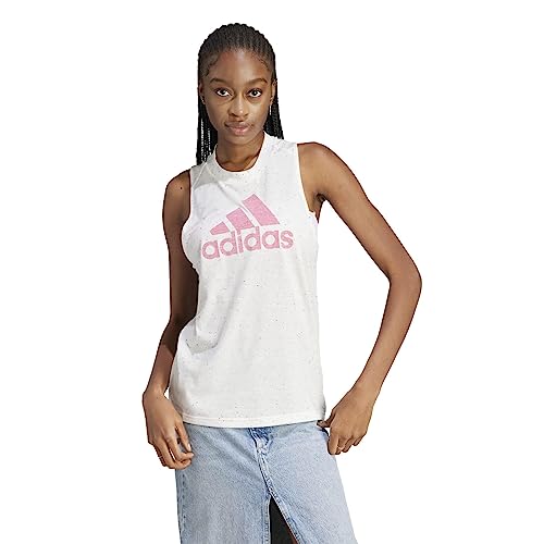 Image of adidas Women's Future Icons Winners 3.0 Tank Top, White Melange/Pink Fusion, M