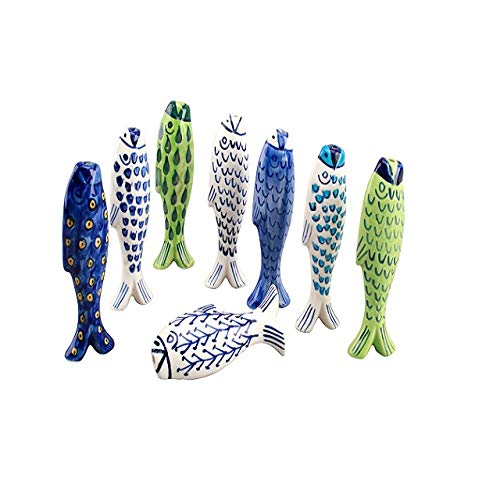 The Home Fusion Company Fish Nautical Light Pull Handle Ceramic Cord Pull for Bathroom Lighting Blinds Curtains Ceilings Fans
