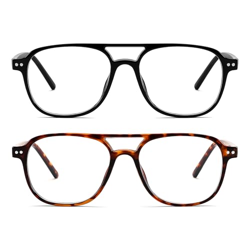 Image of FEISEDY Blue Light Blocking Glasses Women Men Square Computer Lightweight Pilot Glasses Anti Eyestrain & UV Glare B0141