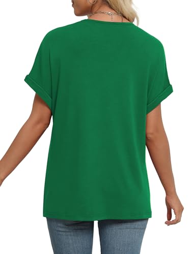 Image of WIHOLL Womens Summer Tops Short Dolman Sleeve Shirts 2026 Fashion V Neck Outfits Clothes