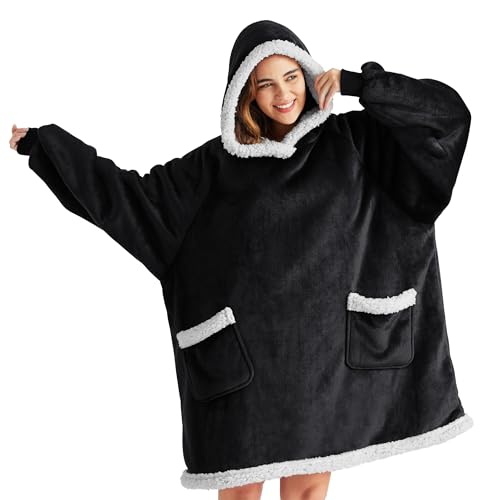 Bedsure Sherpa Wearable Blanket Hoodie — Affordable Oversized Comfort