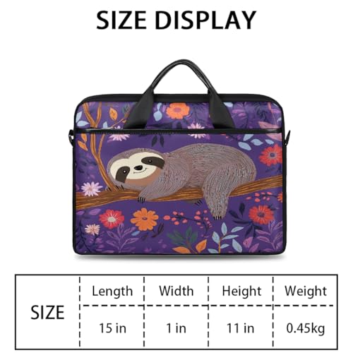Bolso para laptop de 15 pulgadas Sloth Branch Flowers miniatura 2