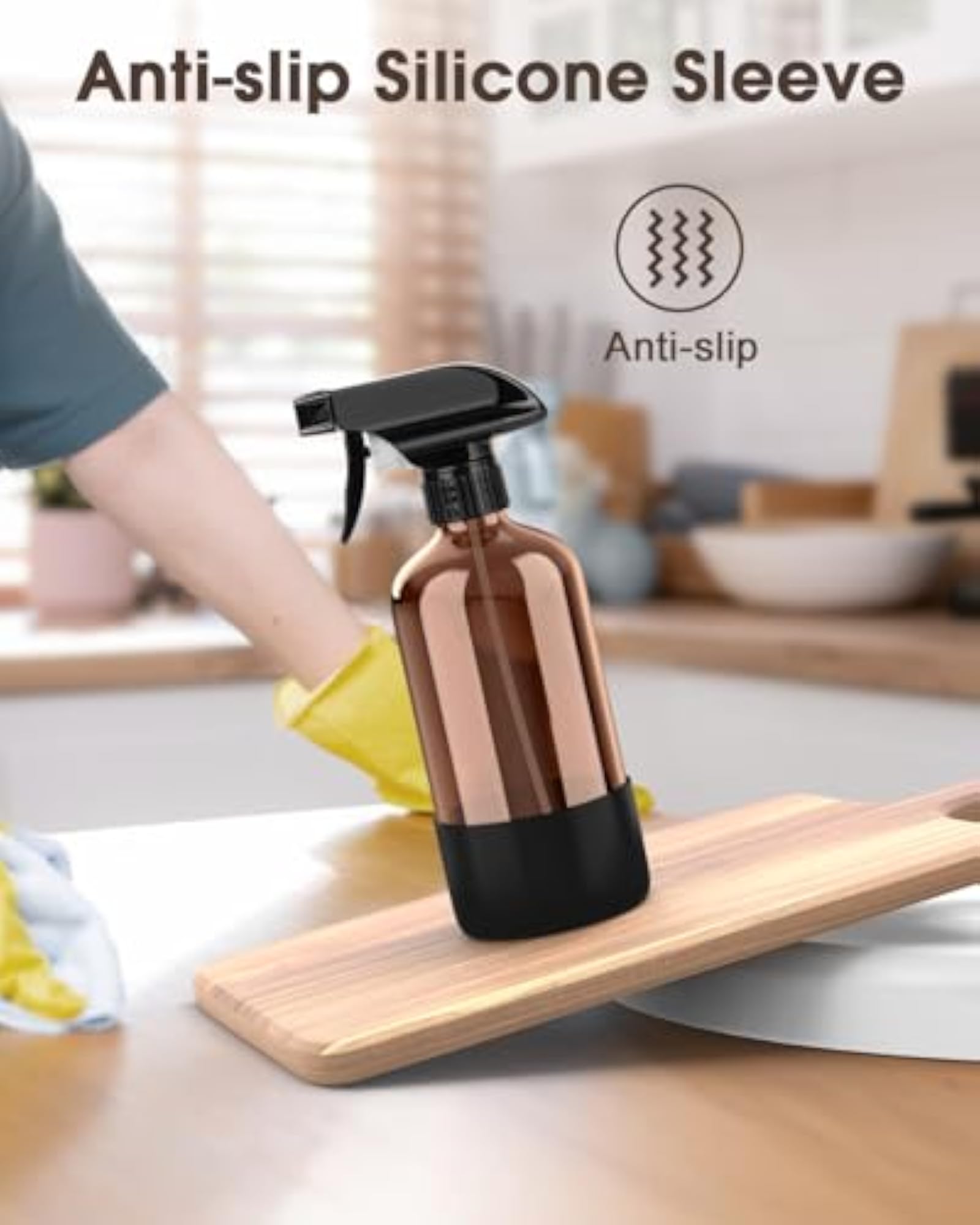 Glass Spray Bottle with Silicone Sleeve Protection