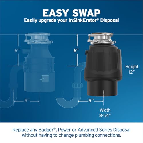 InSinkErator Power .75HP, 3/4 HP Garbage Disposal, Power Series EZ Connect Continuous Feed Food Waste Disposer, Black - image 9