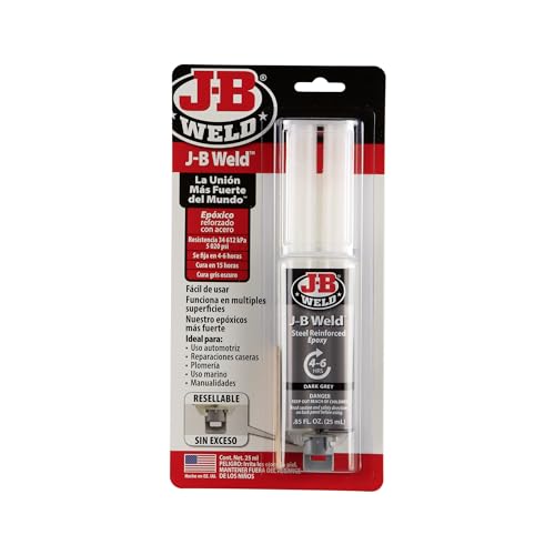 J-B Weld 50165SPA - Epoxi - Fijación Lenta - Reforzado con Acero - Metal - Reparaciones - Artesanía - Automotriz - Fontanería - Embarcaciones - Plásticos - 25ml