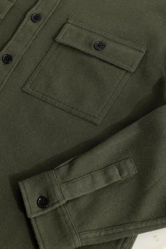 Image of SNITCH Mens Shirt | Full Sleeve Overshirt with Spread Collar & Button Cuffs | Cotton Fabric, Regular Fit, Casual Wear, Streetwear, Flap Pockets