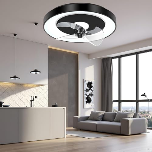 Aigostar Ventilador de Techo con Luz Alexa, 40W, 4400LM, 2700K-6500K Regulable, Ventilador Techo Alexa con Mando a Distancia y Gateway, 6 Velocidades, 50CM