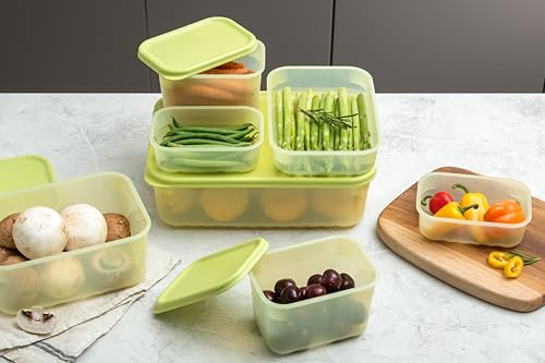 Image of LocknLock Fresh-Block Plastic Food Storage Container | Produce Storage Containers for Fridge | Vegetable & Fruit Storage Containers for Fridge, Storage, Microwave & Dishwasher Safe 330ml