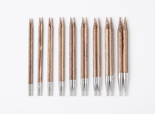 Image of Knit Picks Premium Wood Interchangeable Knitting Needles Set with Case | 9 sizes of 4.75 inch long Resilience knitting needles, sizes 4-11, includes cables, stitch markers, and endcaps.