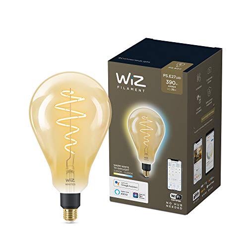 WiZ Smart Bulb, E27, Amber PS160 LED Bulb, Warm to Cool White, Dimmable, Smart LED Connected WiFi Works with Alexa