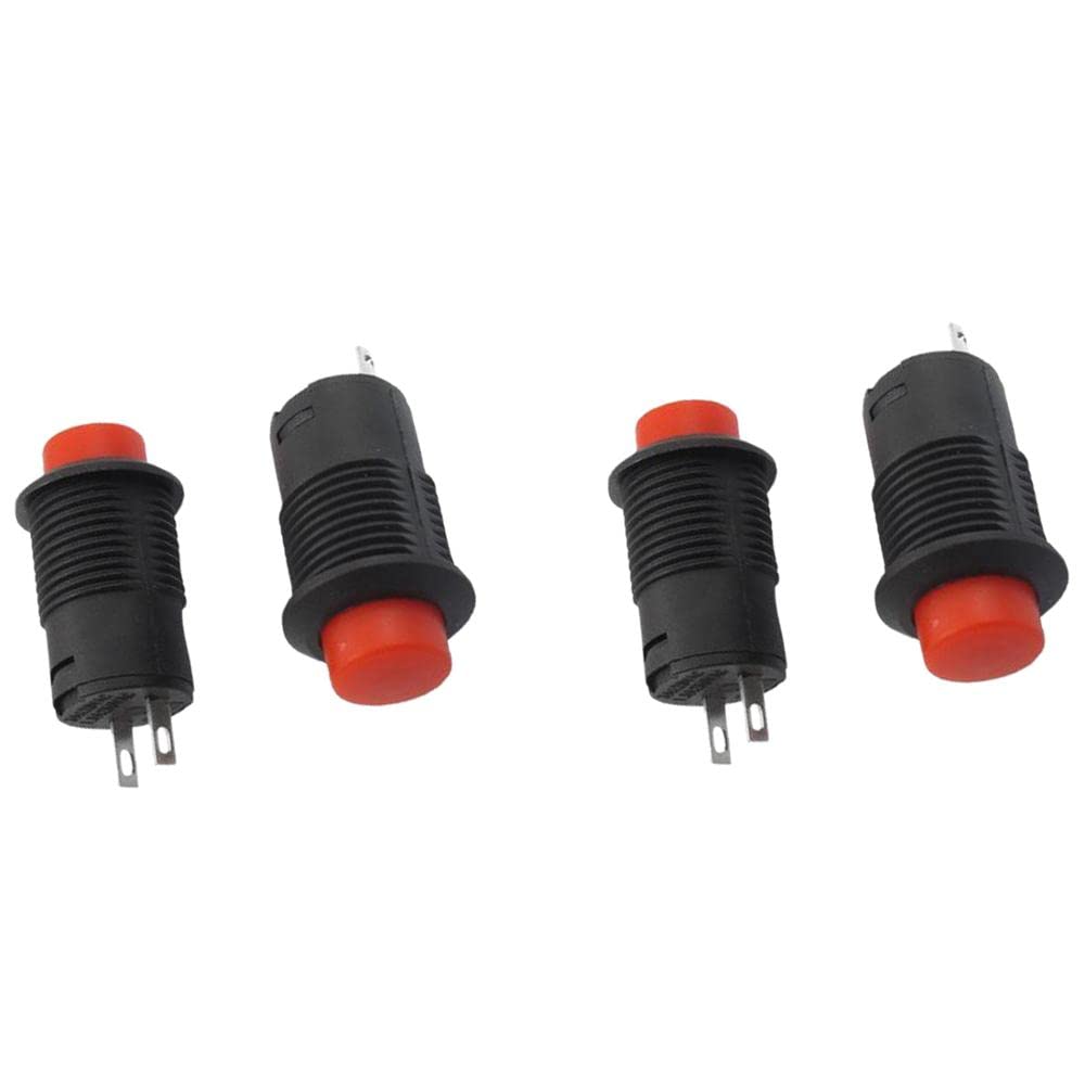 Bouton poussoir rond rouge SPST interrupteur momentané AC 250V haute sensibilité