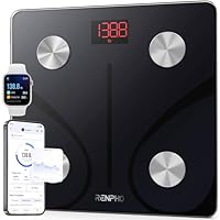 RENPHO Bilancia Pesapersone Digitale, Bilancia Impedenziometrica in Vetro Temperato, Fino a 180 kg...