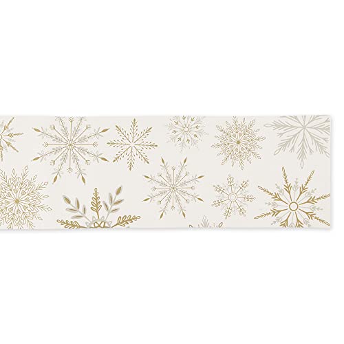 DII Winter, 100% Cotton Yarn, Sparkle Snowflakes, 14x72 Table Runner, 14x72" Table Runner - Image 2