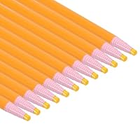 PATIKIL Abziehbare China-Marker, 12er-Pack Fettwachsstifte aus Holz für Glasbekleidung Zeichnung Film Papier Vinyl Metall, Gelb