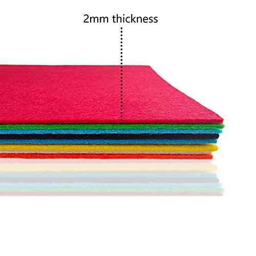 Image of Jtnohx Stiff Felt, 2mm Thick Felt Sheets for Crafts, 8 inchx12 inch Hard Felt Fabric Squares 8Pcs for DIY Projects (Blue Green Series)