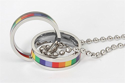Collier double croix LGBT acier inoxydable de haute qualité de finition