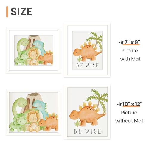 Image of upsimples 10x12 Picture Frame, Display Pictures 7x9 with Mat or 10 x 12 Without, Wall Hanging Photo Frames, White, 1 Pack