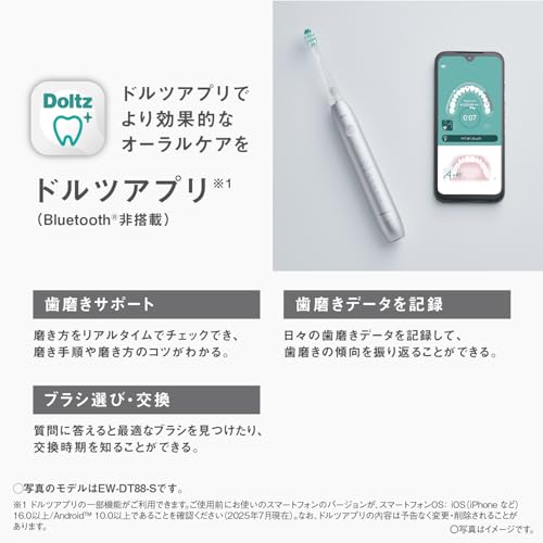 パナソニック(Panasonic) 音波振動ハブラシ ドルツ W音波振動 歯間フィットブラシ ディープブルー EW-DP58-A の商品画像 7