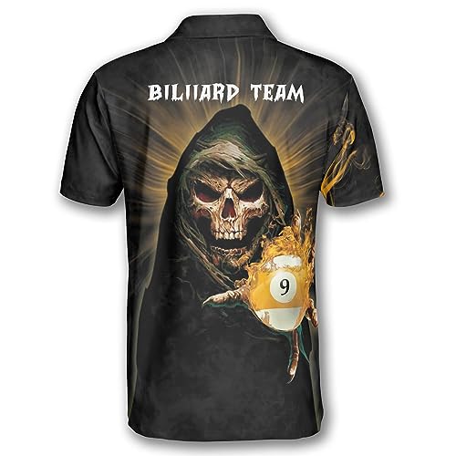 PRIMESTY Personalized Billiards 9 Ball Pool Shirts for Men, Custom Billiard Polo Shirts, Billiard Jerseys Size S-5XL3