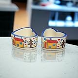 SOULCRAFTZ Ceramic 40 ML Dip Bowl for Serving Chutney Pickle,Small Sauce Bowl for Kitchen Dining Table, Restaurant, Hotel (Set of 2) (Heart Hut)