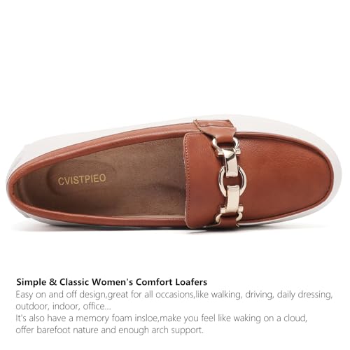 Image of Cvistpieo Loafers for Women Business Casual Shoes Comfortable & Lightweight Penny Loafers Slip On Work Flats
