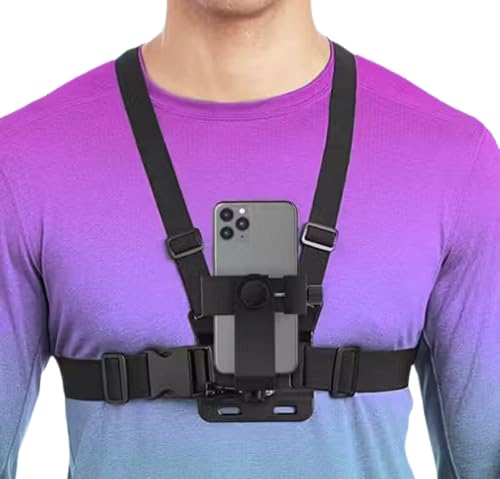 Universal Adjustable Chest Strap Mount for Mobile Phone & Action Camera | Body Harness with Mobile Holder Clip & Screw | Compatible with GoPro Hero, SJCAM, Yi & DJI – Black-image-32