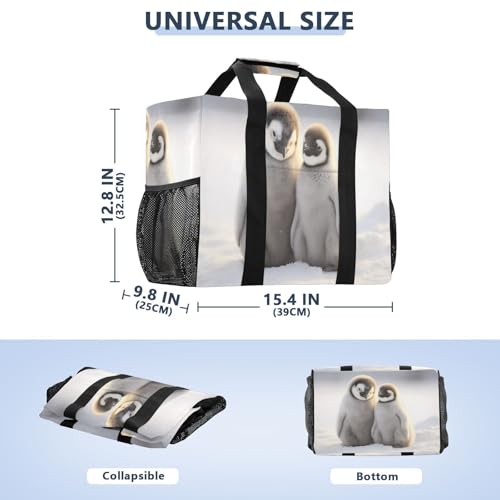 Cute Penguins Large Beach Bag Waterproof Beach Tote Bags for Women Travel Gym Pool3