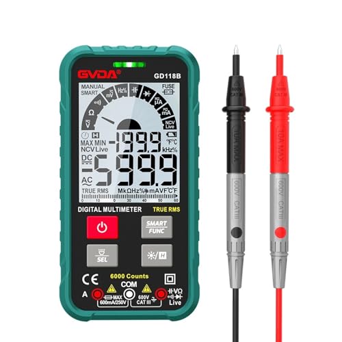 Multimètre numérique True RMS GD119B vert testeur 6000 points auto - 6
