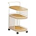 Ioensy 3 Tier Rolling Cart Mobile Bookcases Storage Organizer Utility Cart Storage Trolley on Wheel for Laundry Room Bedroom Library, White