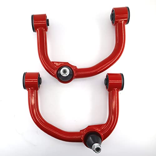 Front Upper Control Arms For 2004-2022 F150 With Ball Joint, 2-4" Lift 2 Pcs Red Tubular Suspension Adjustable Control Arm #TOP5