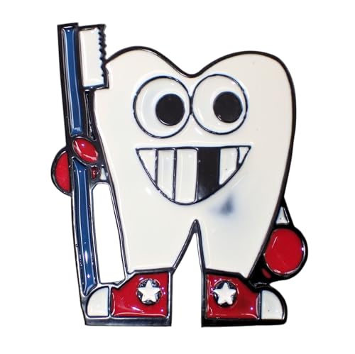 Tommy Toothless Belt Buckle Cartoon Tooth Holding Toothbrush Pewter Amp Enamel Us