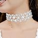 Prosy Funkelnde Kristall-Halsreif-Halskette, silberfarben, Strass-Halsband, Schmuck, verstellbar, für Damen und Mädchen