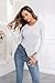 Roselux Womens Long Sleeve Stretch Crewneck Ribbed Knit Bodysuits T Shirt Body Suit Basic Tops White,M,1940
