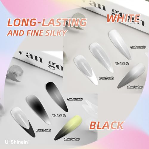 Cushion Gradient Painting Gel Black&White Ombre Uñas miniatura 2