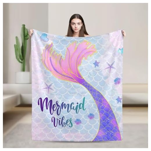 Meerjungfrau Decke, Niedliche Meerjungfrau Schwanz Schuppen Fuzzy Soft Cozy Warm Sherpa Decke für Mädchen Frauen werfen(150 cm x 125 cm)