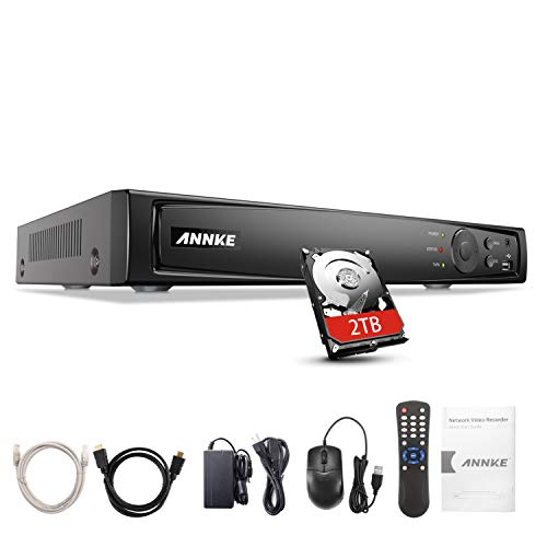 4K/8MP 8CH PoE NVR Überwachungssystem Rekorder mit 2TB Festplatte Videoüberwachung für IP Kamera Haus, Innen, Außen Sicherhe