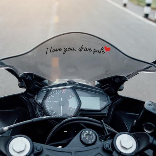 Image of I Love You Drive Safe Mirror Stickers, 3 Pcs Cute Car Mirror Stickers, Drive Safe Car Decals for Women, Vinyl Decal Sticker Cars Decor, Funny Cars Accessories Valentines Day Gifts (Black)
