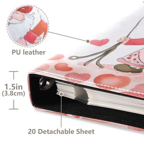 Álbum de Fotos Self Adhesive DIY Scrapbook Album Romántico Gnomos Día de San Valentín Binder de 3 Anillos Libro de Fotos 40 Páginas 8x10 para Memoria miniatura 4