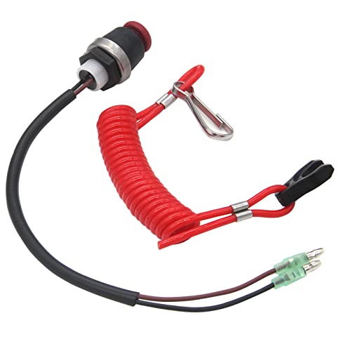 Bumbesti Universal Boat Outboard Engine Motor Lanyard Kill Switch& Safety Tether Lanyard for Marine Mercury Tohatsu