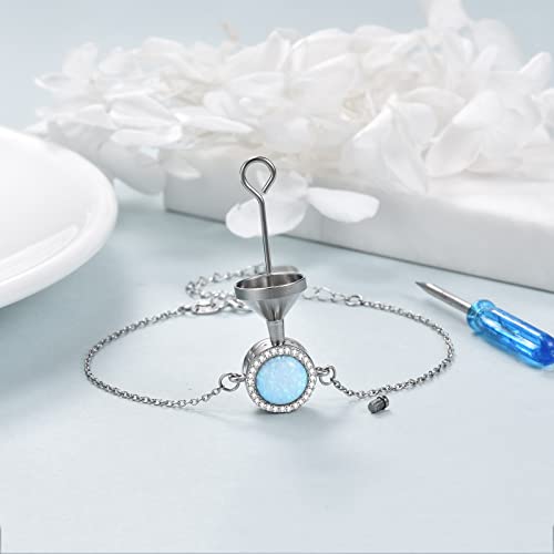 ONEFINITY Sunflower/Tree of Life Urn Bracelet for Ashes 925 Sterling Silver Sunflower/Tree of Life Cremation Keepsake Pendant Locket Bracelet for Women Mom4