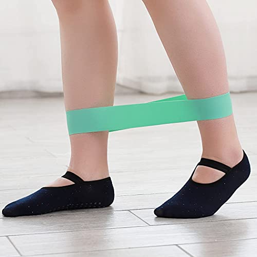 Deladola Non Slip Yoga Socks With Grips Dark Blue Anti-Skid Sock Pilates Ballet Barre For Women And Girls(2 Pairs) #TOP5