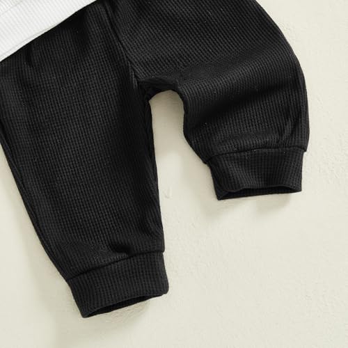 Image of VISGOGO Baby Boy Clothes Toddler Fall Winter Outfit Sweater Toddler Boy Striped Clothes 6 12 18 Months 2 3T 4T Pant Set