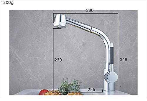 Robinet de cuisine en cuivre mitigeur d'évier rétractable poignée unique - 3