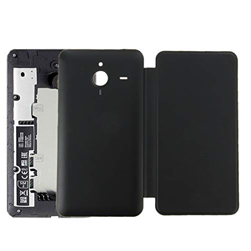 Lingland Horizontal Flip Leather Case + Plastic Back Cover for Microsoft Lumia 640XL(Black) Cell Phone Rear Covers Placement Parts (Color : Black)