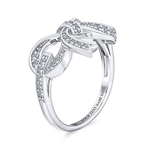 Imagen de Anillo De Lazo Con Cinta De Estilo Victoriano Vintage Pave Cz De Circonita Cúbica Para Fiesta Romántica Personalizada De Novia Para Mujeres Adolescentes En Plata De Ley